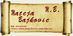 Mateja Bajković vizit kartica